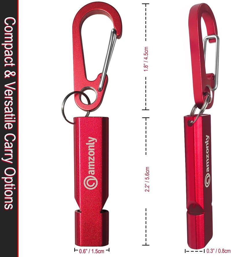 Amzonly Heart-Engraved Aluminum Emergency Whistles for Her/Him, A Pair of Custom-Initialed Whistles with Keychains and Neck Lanyards, for Lifeguard, Coaching, Hiking, EDC Outdoor, Sports, Multi Color - Image 3